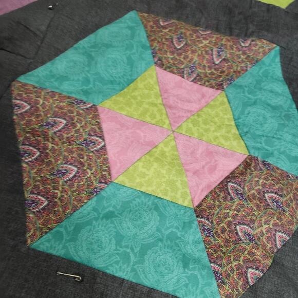 Handmade Quilt‎ Unique Patchwork Design Colorful Bedding To Be Finished - Picture 10 of 11